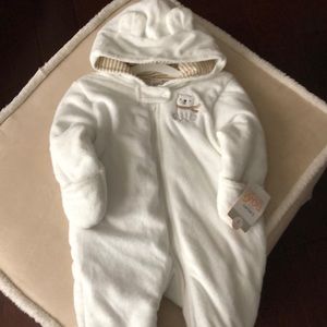 6month White snowsuit